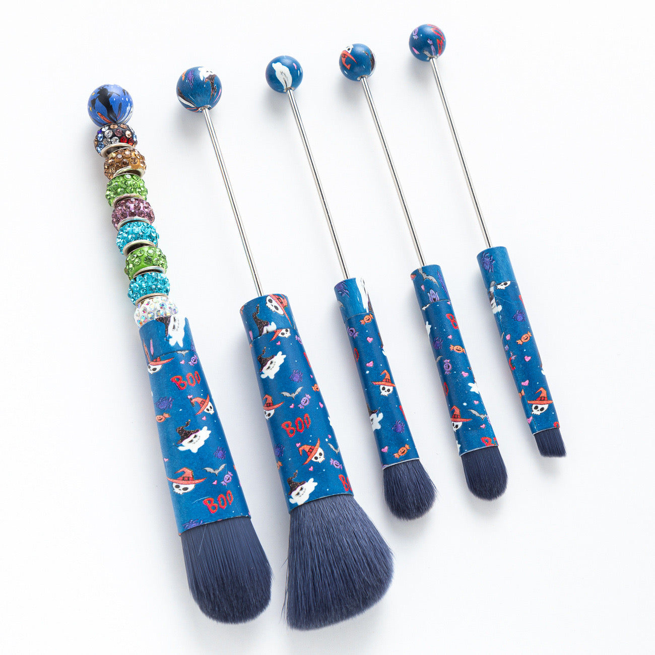 FS2816-Metal Beadable Halloween Printed Makeup Brushes£¨Five In A Set£©