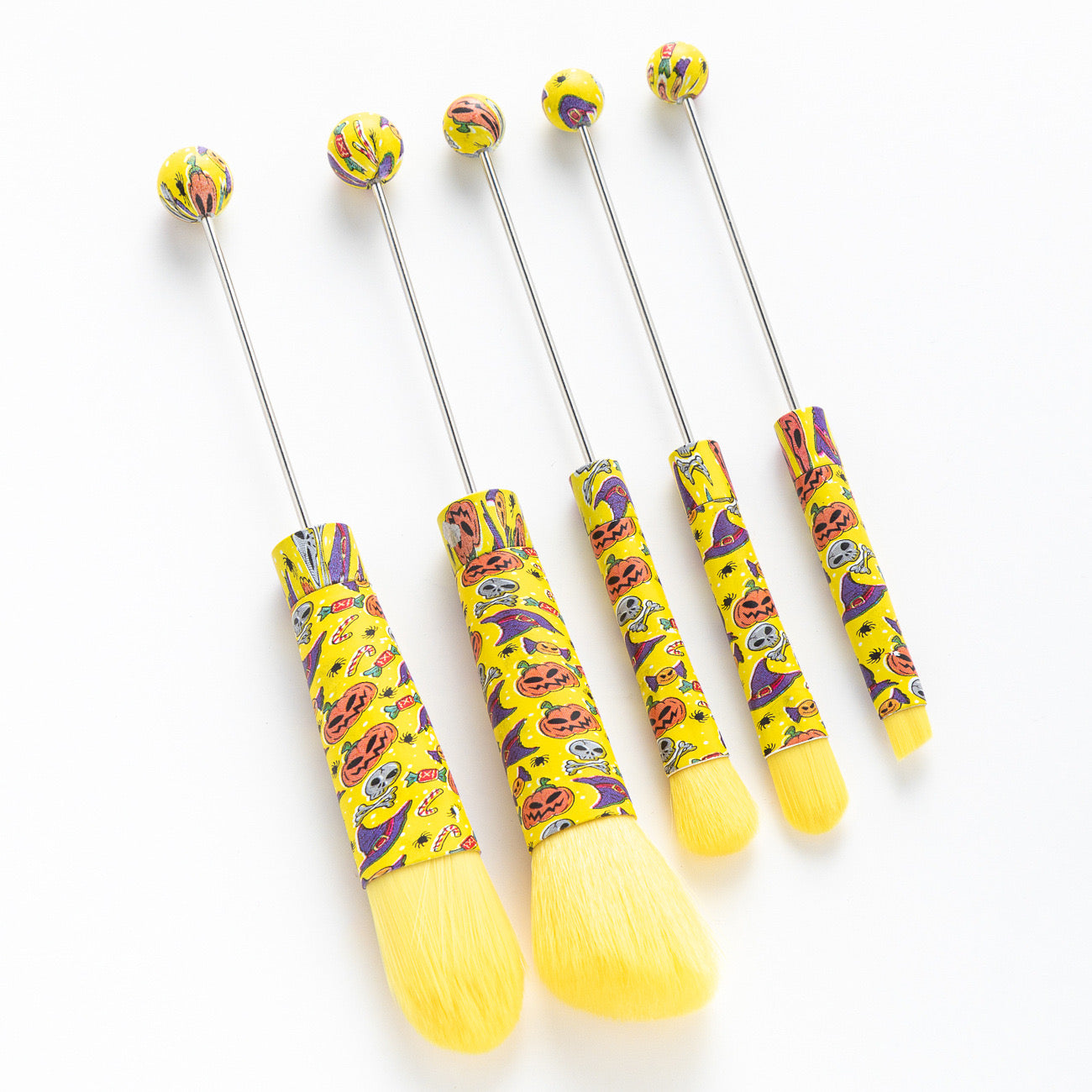 FS2816-Metal Beadable Halloween Printed Makeup Brushes£¨Five In A Set£©