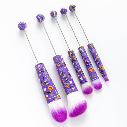 FS2816-Metal Beadable Halloween Printed Makeup Brushes£¨Five In A Set£©