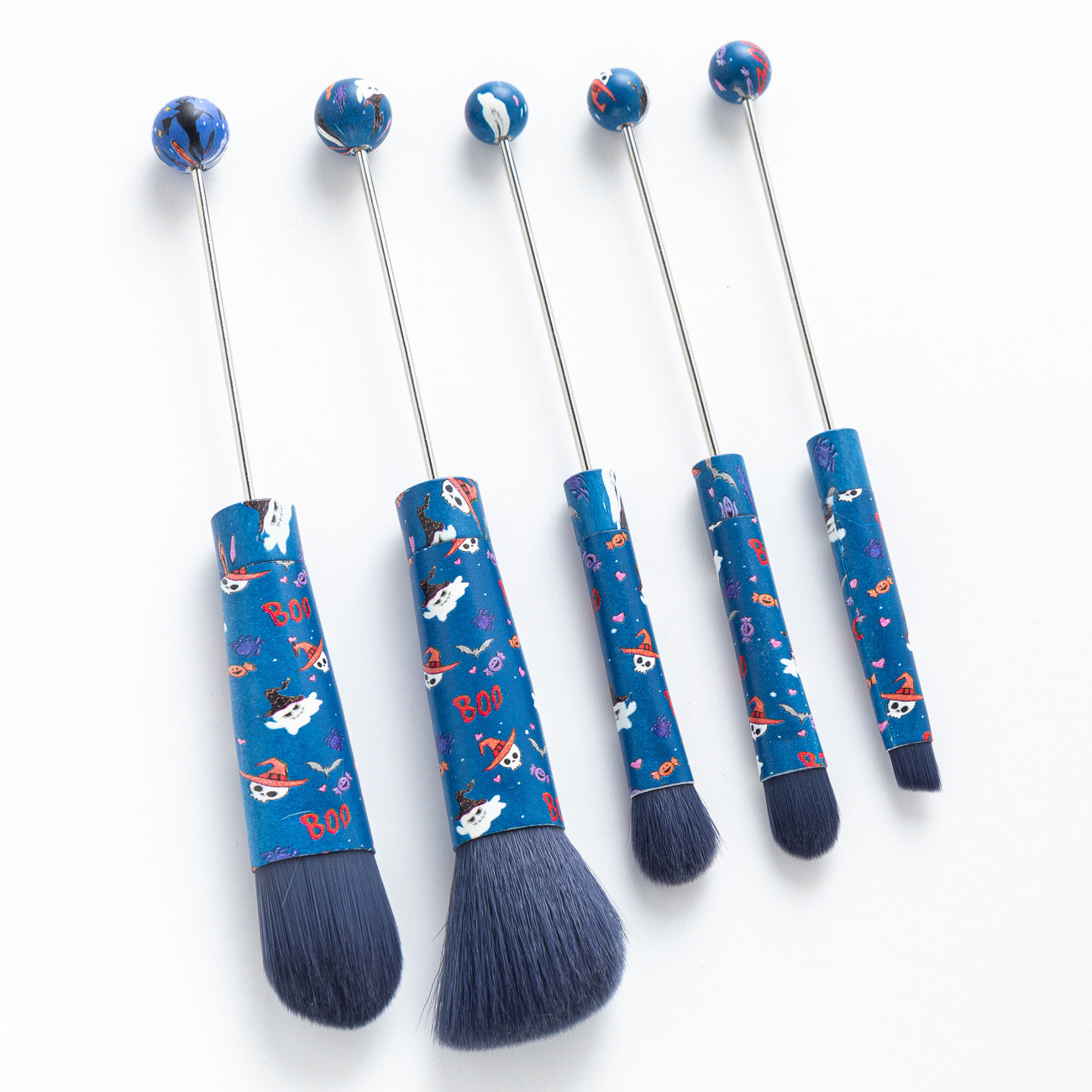FS2816-Metal Beadable Halloween Printed Makeup Brushes£¨Five In A Set£©