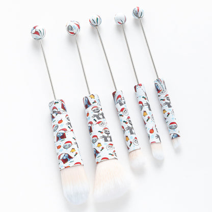 FS2816-Metal Beadable Halloween Printed Makeup Brushes£¨Five In A Set£©