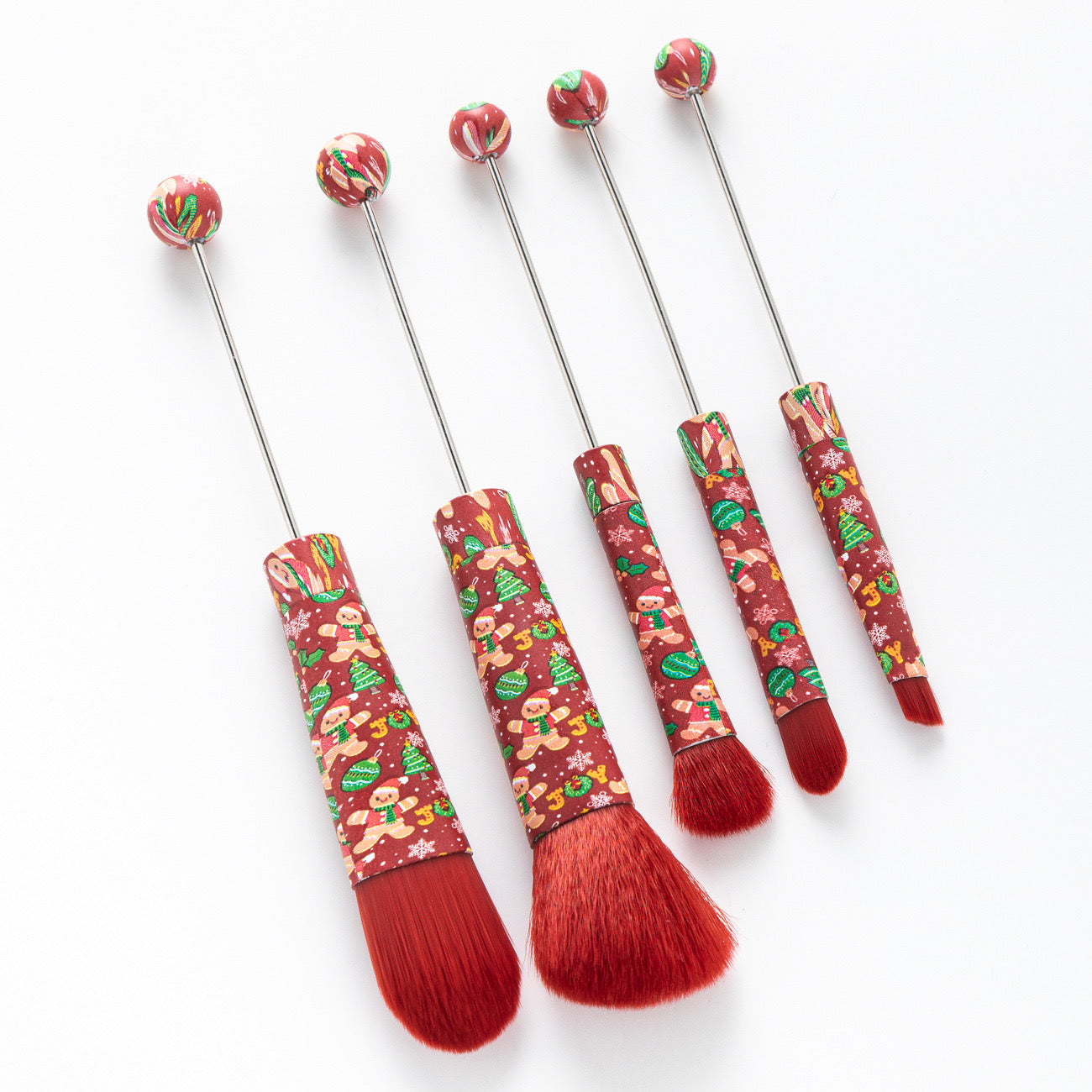 FS2816-Metal Beadable Halloween Printed Makeup Brushes£¨Five In A Set£©