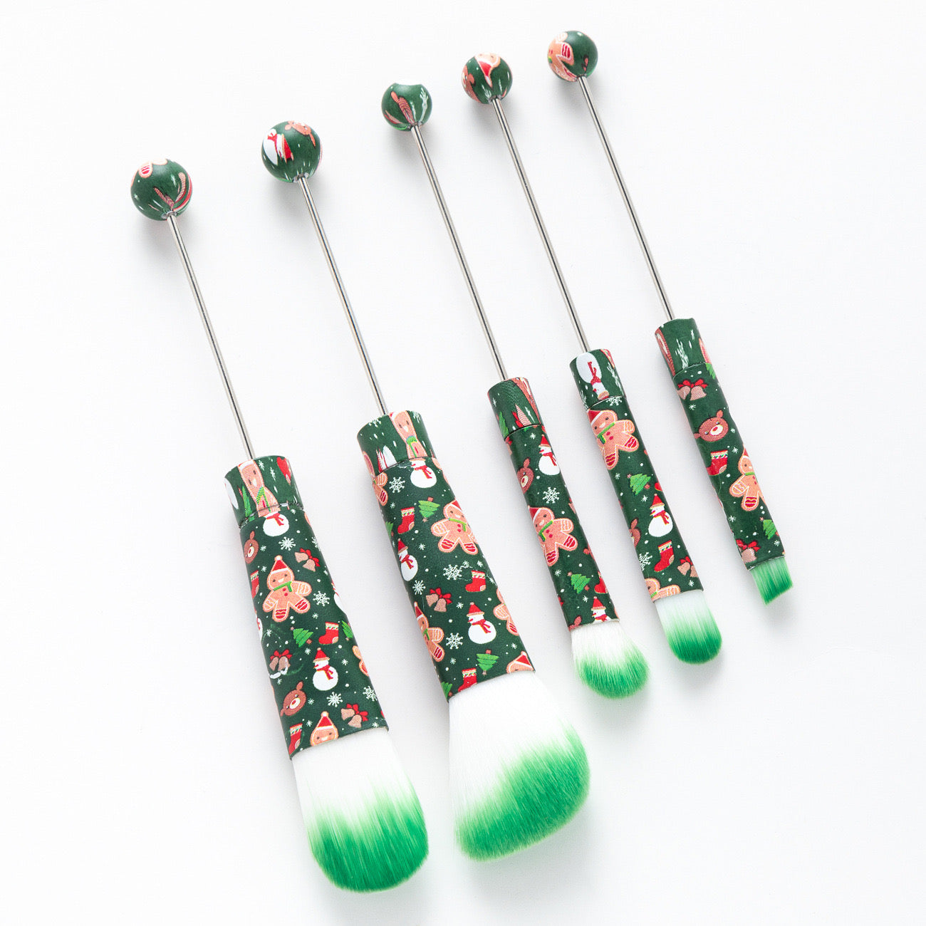 FS2816-Metal Beadable Halloween Printed Makeup Brushes£¨Five In A Set£©