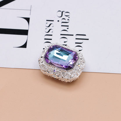 FS4849- Approximately 21×17mm Double-Sided Zirconium Diamond Alloy Beads Four-Way Pen-Passing
