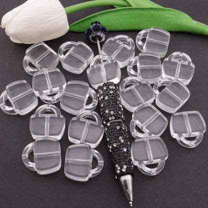 FS5932- 24*25mm Clear Bags Based Beads, 9mm Thickness, Fit For Pen