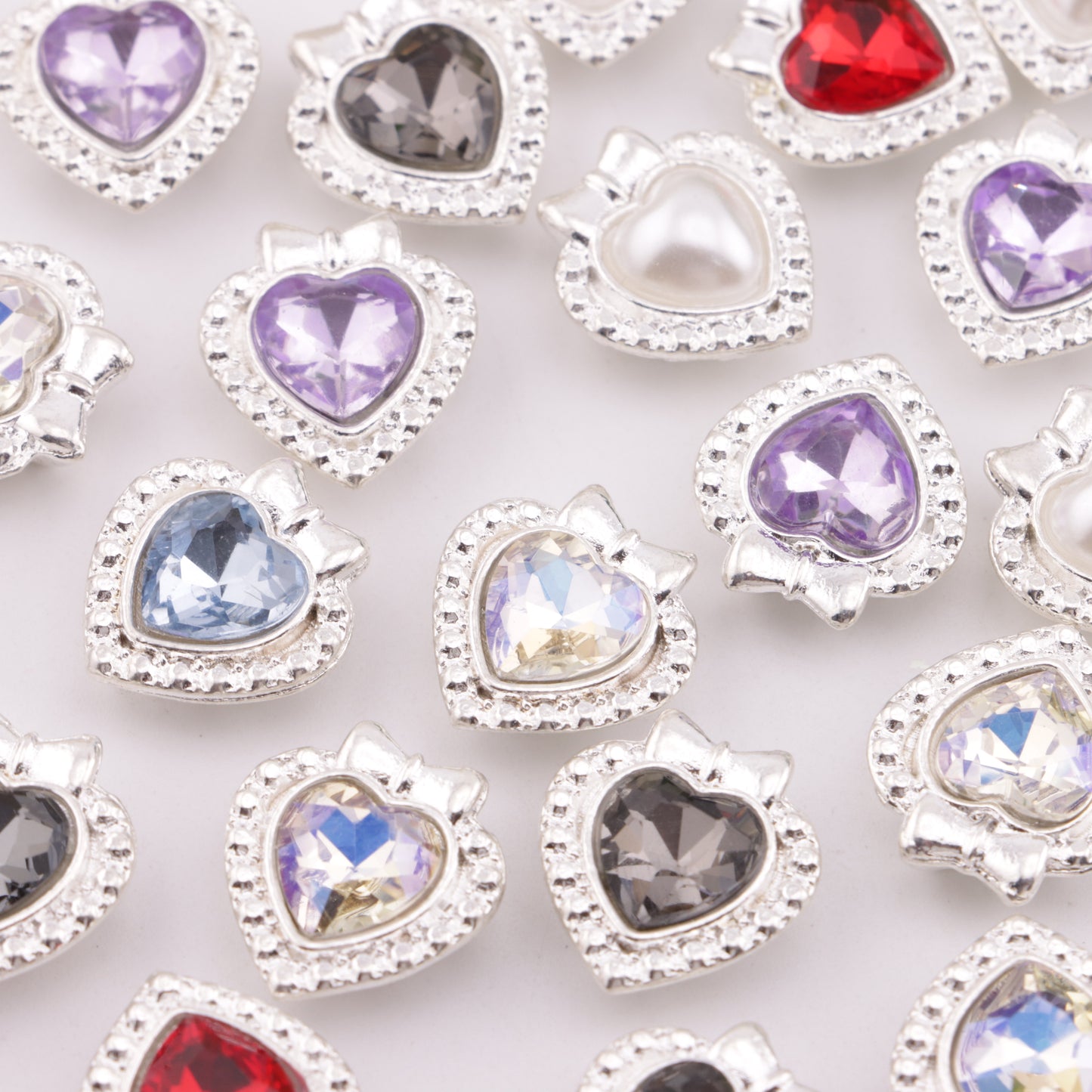 FS5930- 14*15mm Heart Bow Metal Beads, Bowknot Heart-shaped Metal Beads