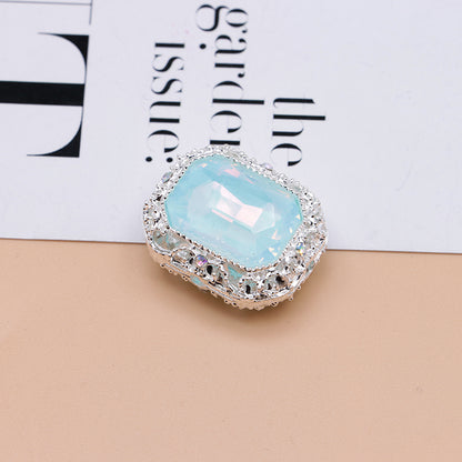FS4849- Approximately 21×17mm Double-Sided Zirconium Diamond Alloy Beads Four-Way Pen-Passing