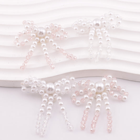 FS5920- Handmade Pearl And Crystal Bowknot Patch