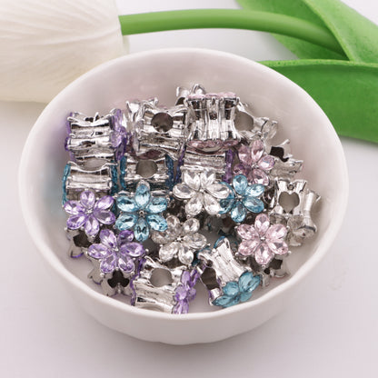 FS5856- 10*14mm Diamond 6-Petal Flower Metal Spacer Rhinestone Six-Petal Flower Metal Separator Bead