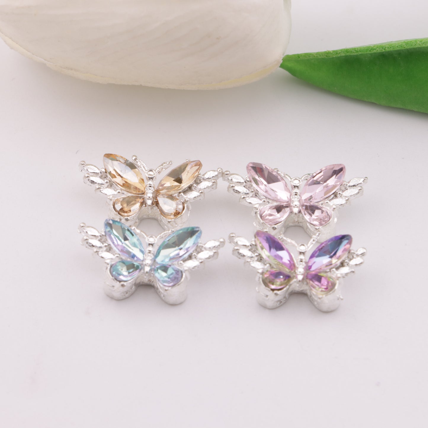 FS5225- 12*22mm Butterfly 4 Hole Metal Beads Fit For Pen