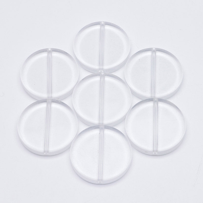 FS0650- 32MM Clear Round Plate Beads, 5Mm Thick