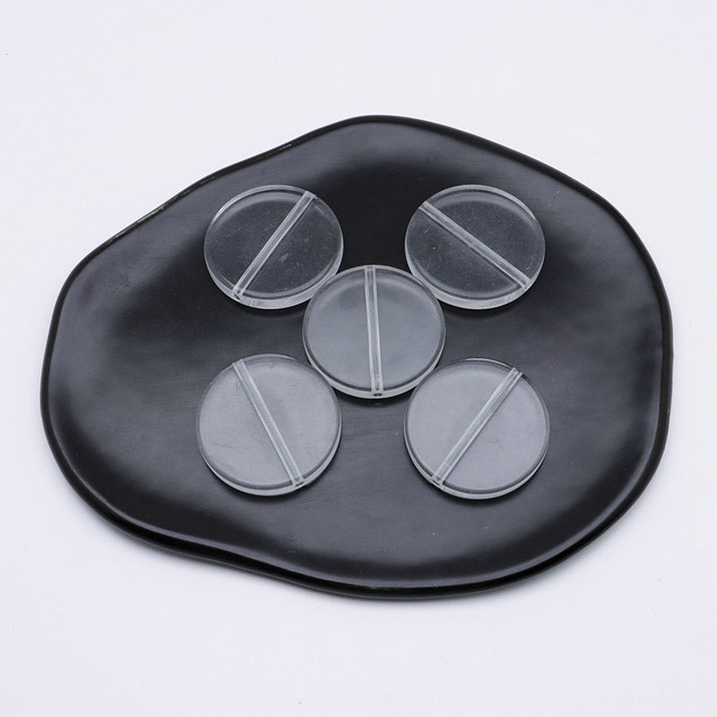 FS0650- 32MM Clear Round Plate Beads, 5Mm Thick