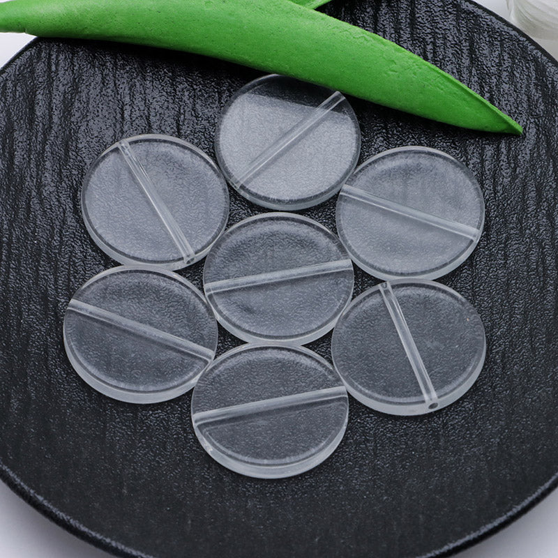 FS0650- 32MM Clear Round Plate Beads, 5Mm Thick