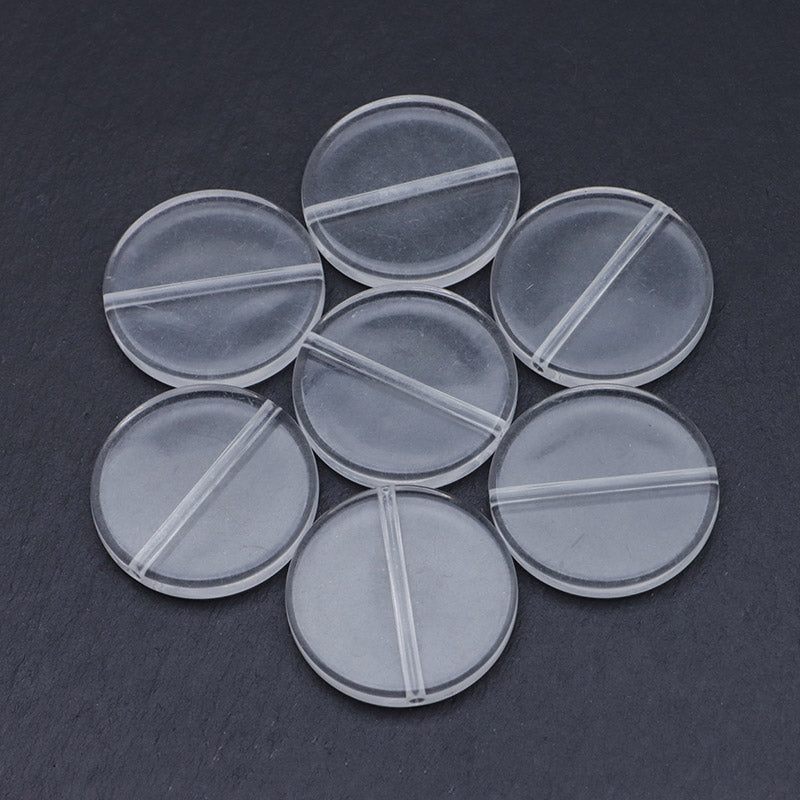 FS0650- 32MM Clear Round Plate Beads, 5Mm Thick