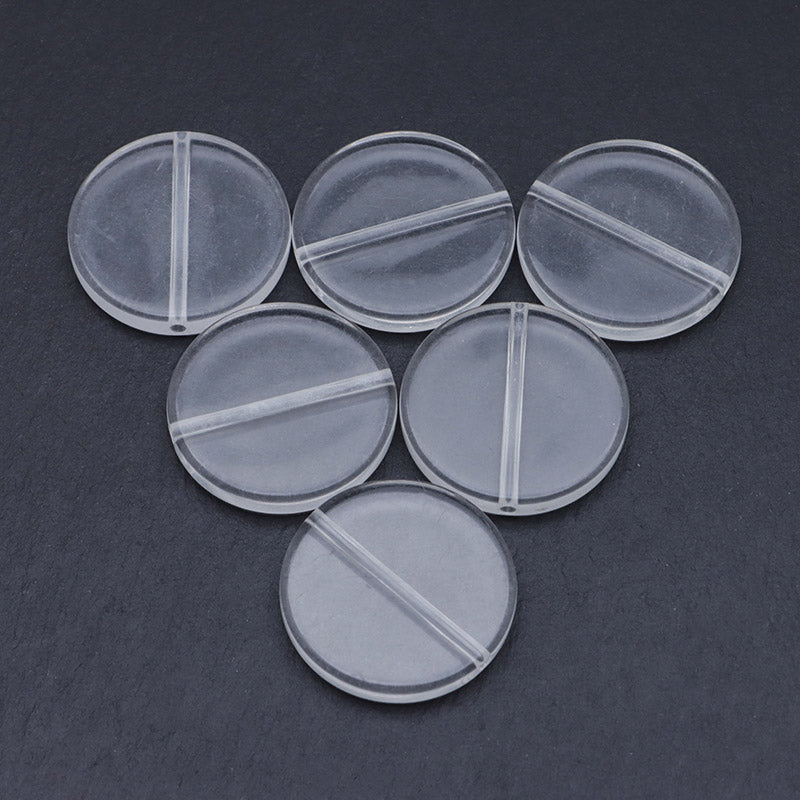 FS0650- 32MM Clear Round Plate Beads, 5Mm Thick