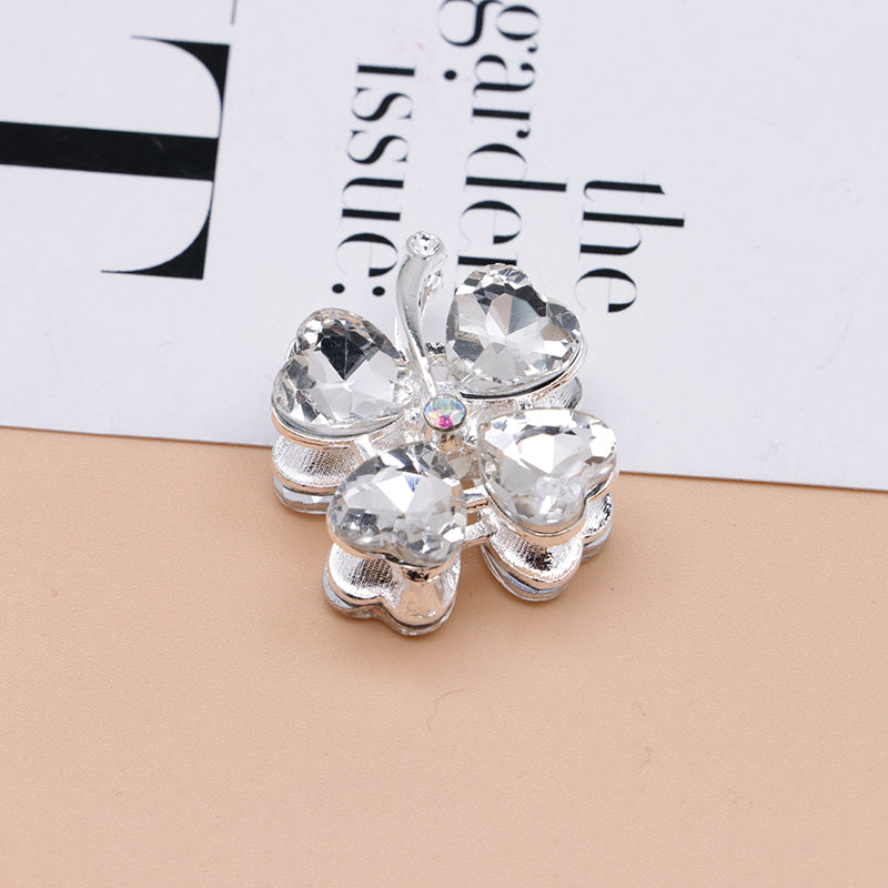 FS4848- Approximately 2.9×2.4×1.3 Cm Four - leaf Clover Alloy Beads Four - way Passable For Pen