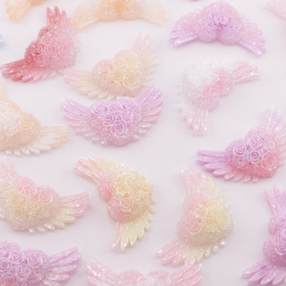 FS5778- 24*42Mm Heart Wings Charms Love Heart Wings Patches
