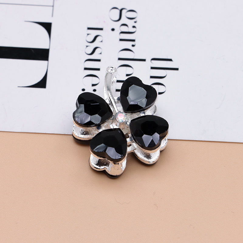 FS4848- Approximately 2.9×2.4×1.3 Cm Four - leaf Clover Alloy Beads Four - way Passable For Pen