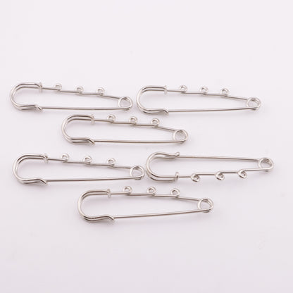 FS5866- 6.5cm Big Size Silver Pins With Four Hanging Holes