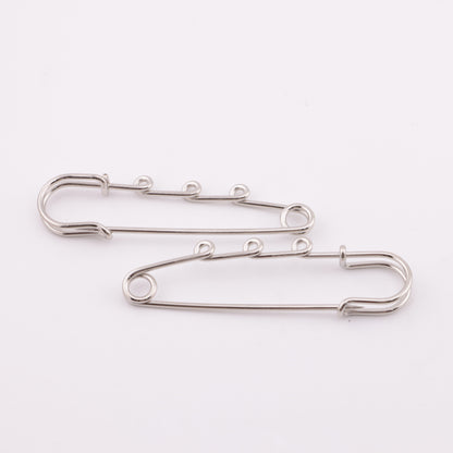FS5866- 6.5cm Big Size Silver Pins With Four Hanging Holes
