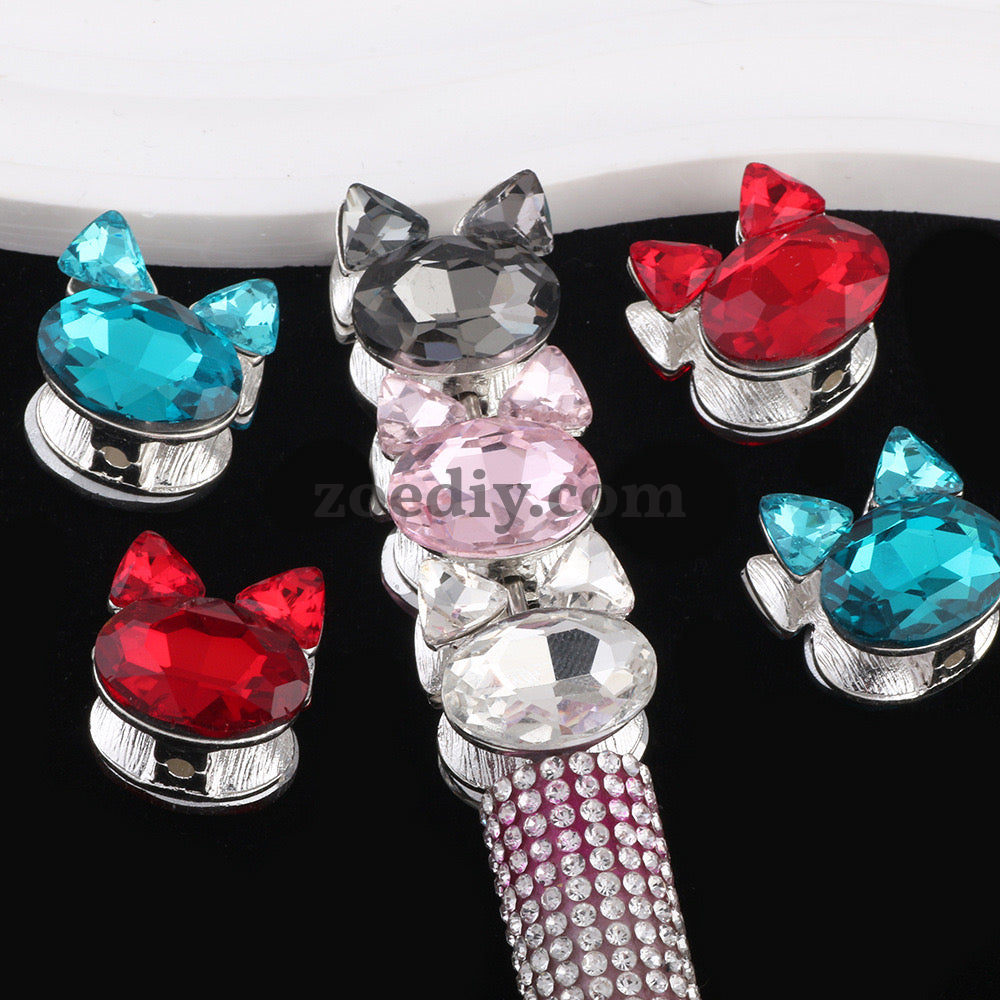 FS0371- Cat Head Metal Beads Fit For Beadable Pen