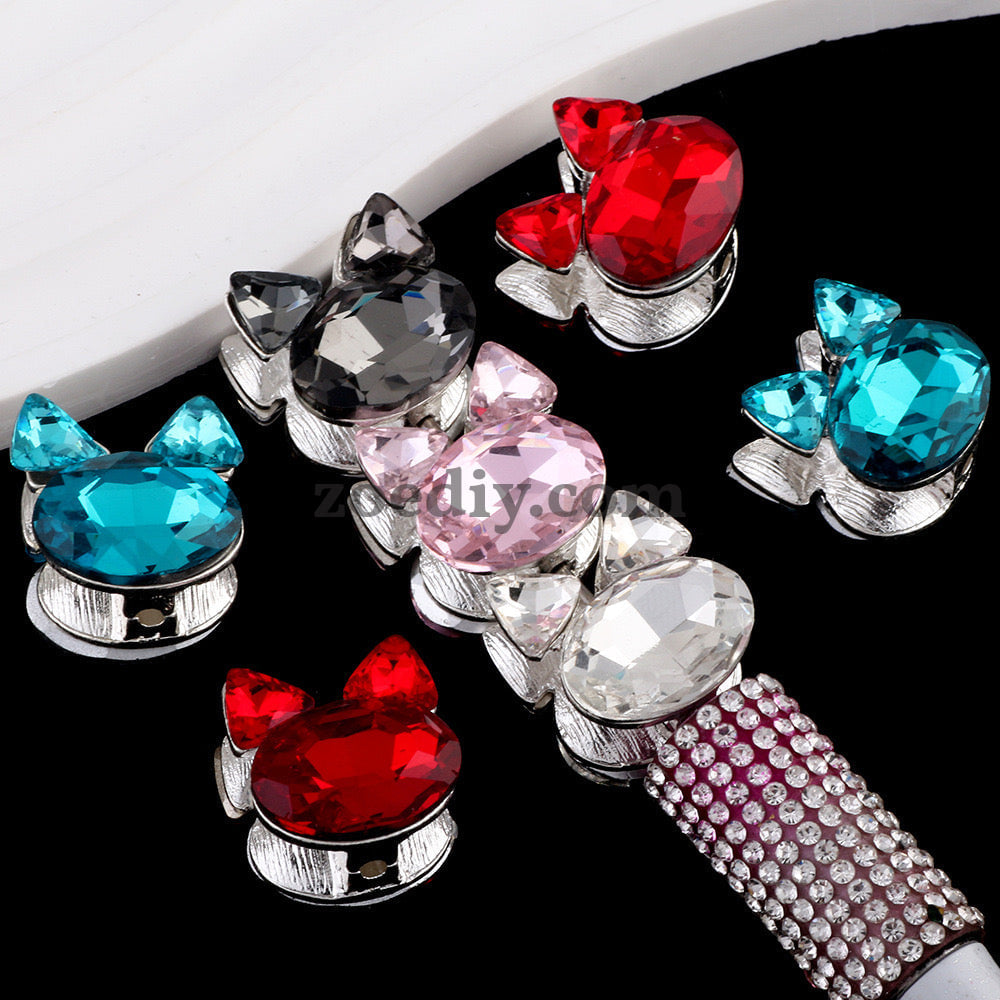 FS0371- Cat Head Metal Beads Fit For Beadable Pen