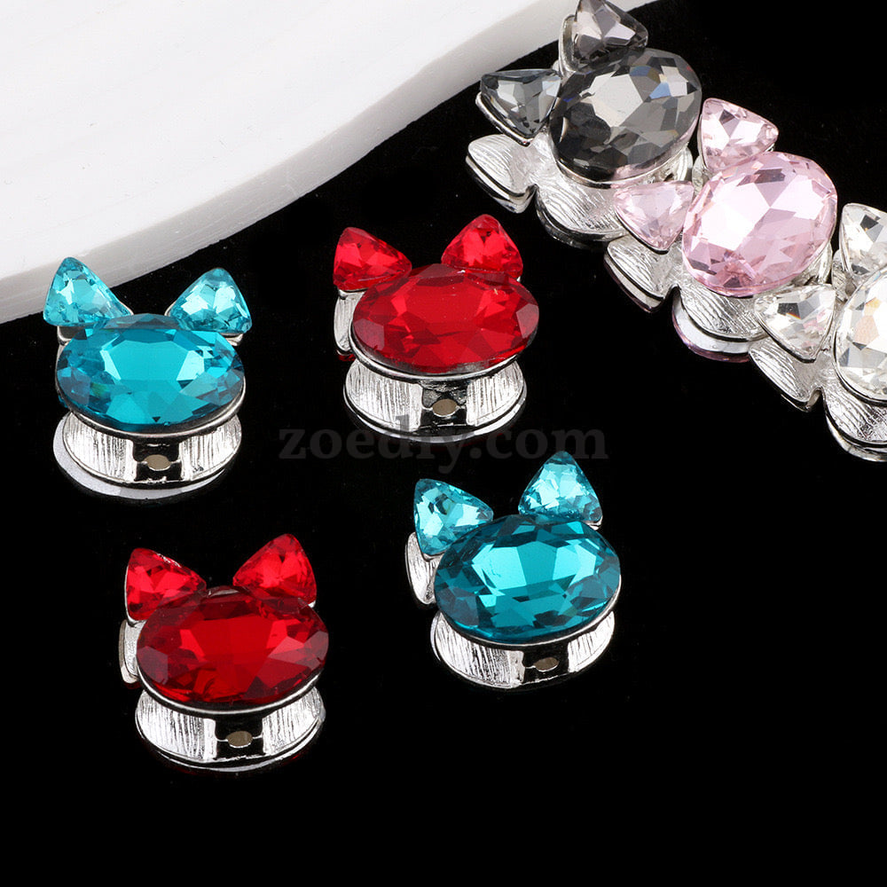 FS0371- Cat Head Metal Beads Fit For Beadable Pen