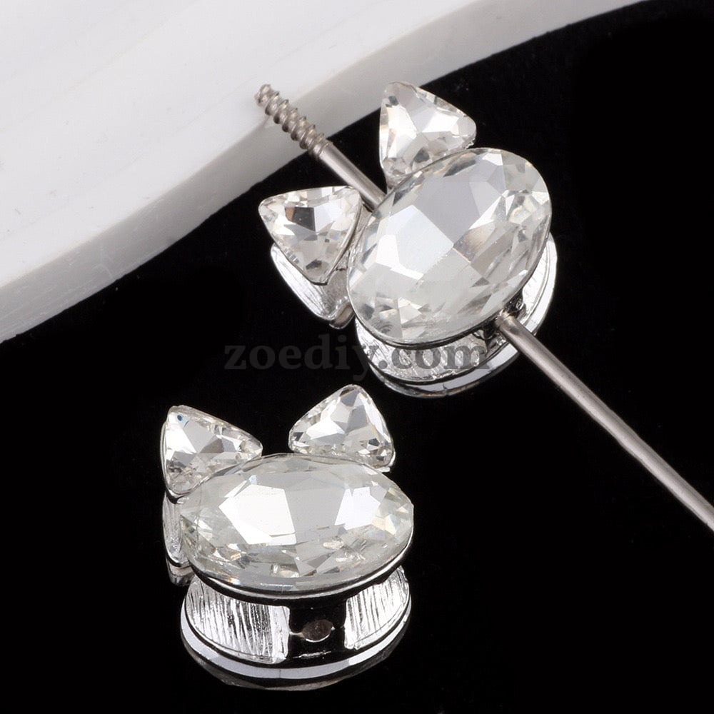 FS0371- Cat Head Metal Beads Fit For Beadable Pen