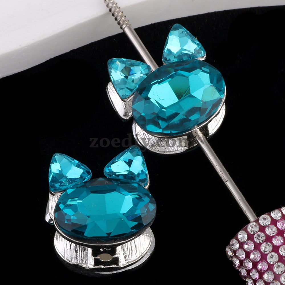 FS0371- Cat Head Metal Beads Fit For Beadable Pen