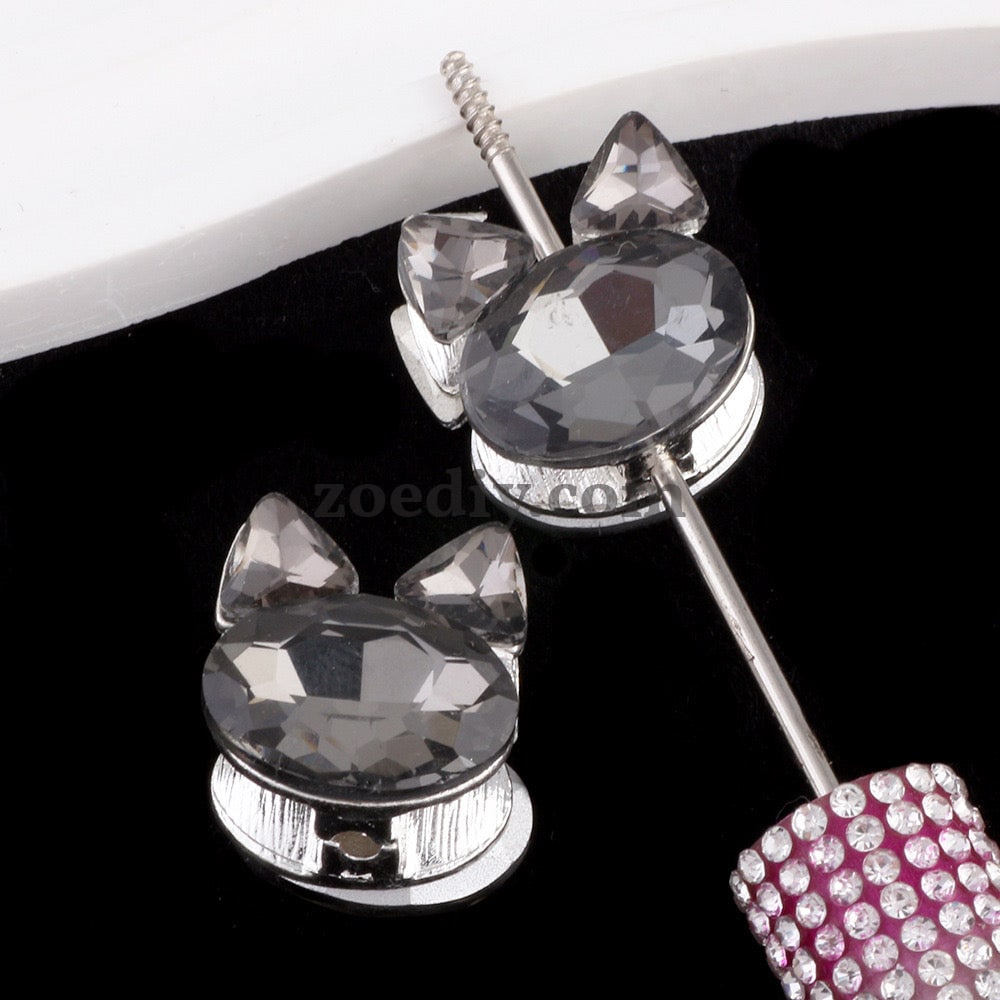 FS0371- Cat Head Metal Beads Fit For Beadable Pen