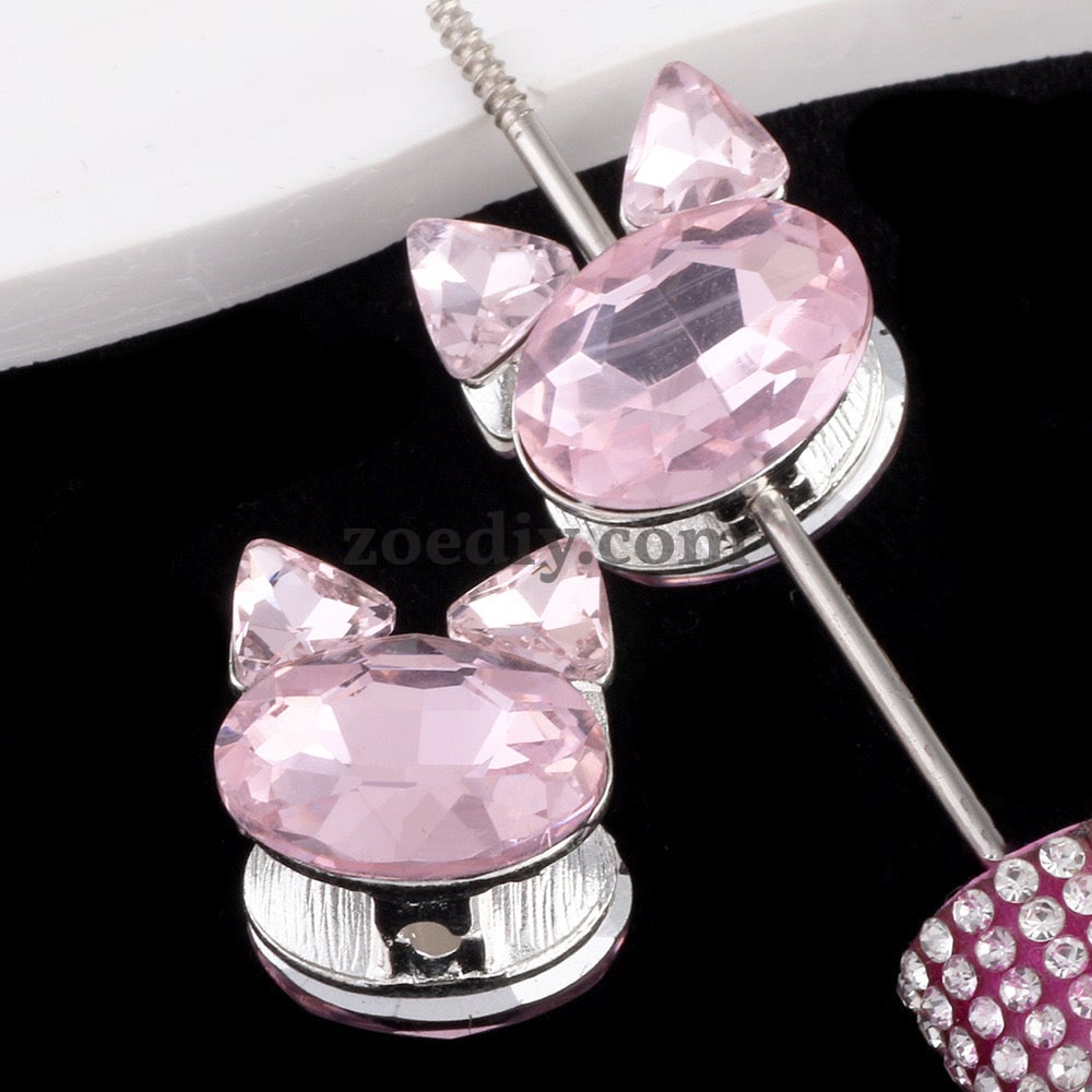 FS0371- Cat Head Metal Beads Fit For Beadable Pen