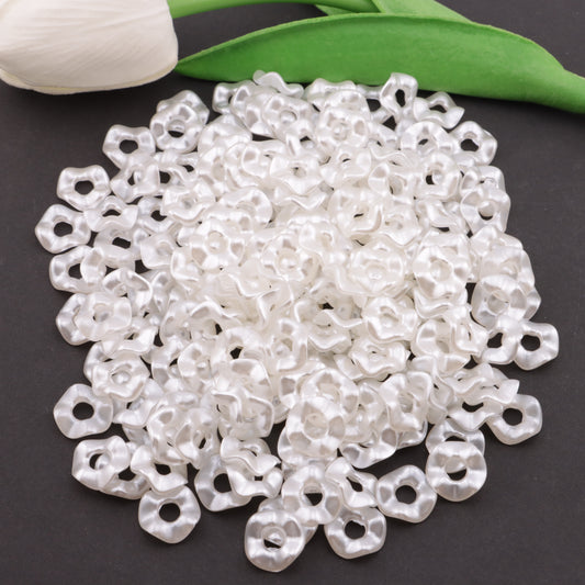 [KM5850]- 13mm Pearlescent Wavy Spacers Pearl Color Wavy Spacers