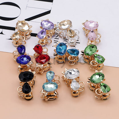 FS4847-Crystal Diamond Cat Alloy Beads Fit For Beadable Pens