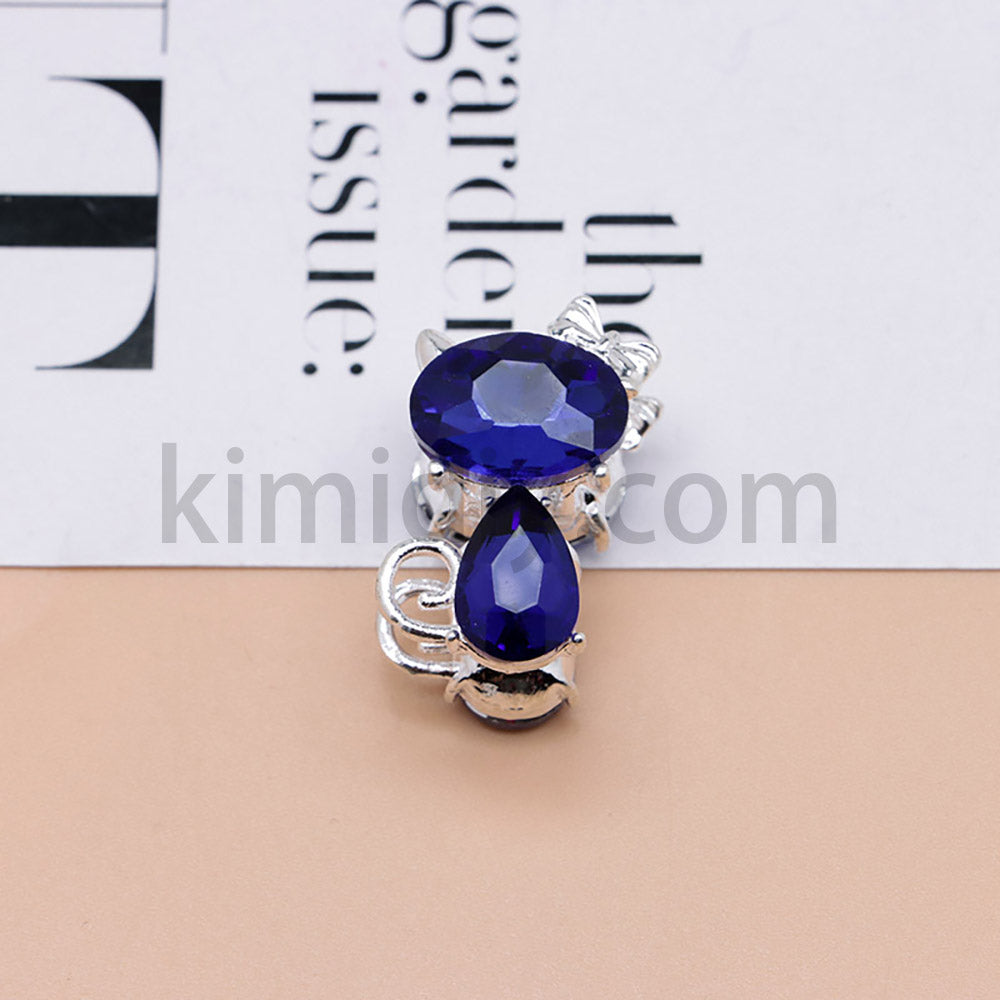 FS4847-Crystal Diamond Cat Alloy Beads Fit For Beadable Pens