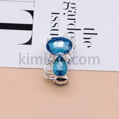 FS4847-Crystal Diamond Cat Alloy Beads Fit For Beadable Pens