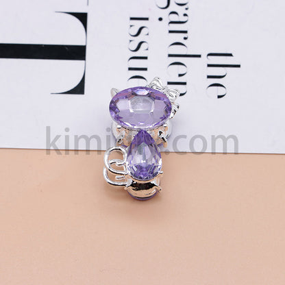 FS4847-Crystal Diamond Cat Alloy Beads Fit For Beadable Pens