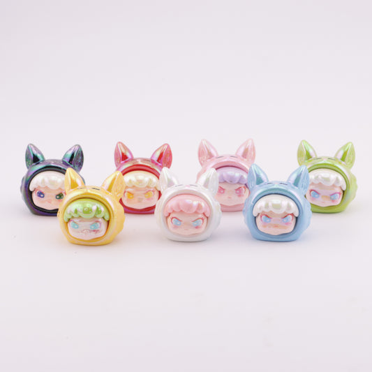 FS3555- UV-Plated Cute Cartoon Resin Through-Hole Resin Beads