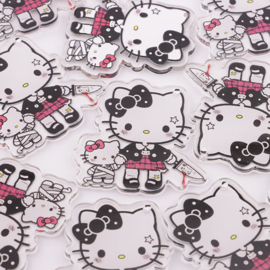 FS5871- 49*47Mm Big And Small HK With 1 Hole Single-Hole Big And Small Kitty Acrylic Sheets