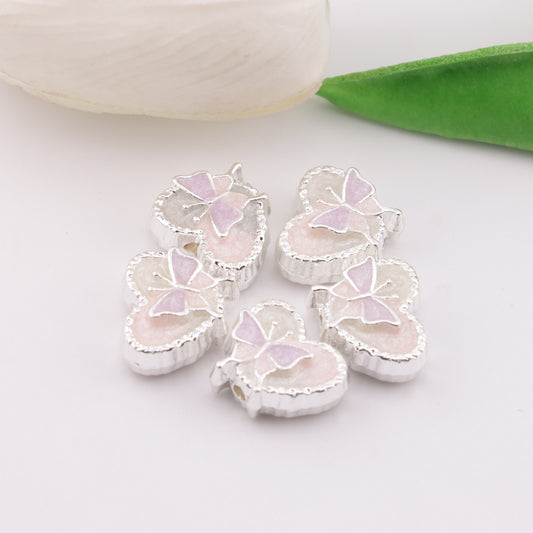 FS5877- Luminous Heart-shaped Alloy Beads