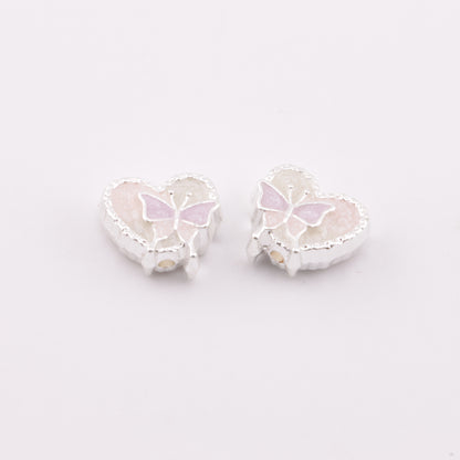 FS5877- Luminous Heart-shaped Alloy Beads
