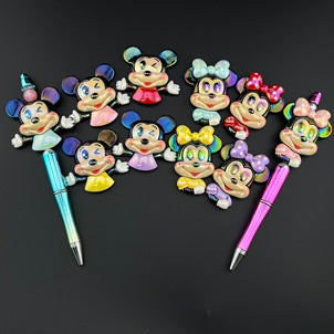 Mixed Color UV Shiny Mickey Resin Beads Fit For Beadable Pens