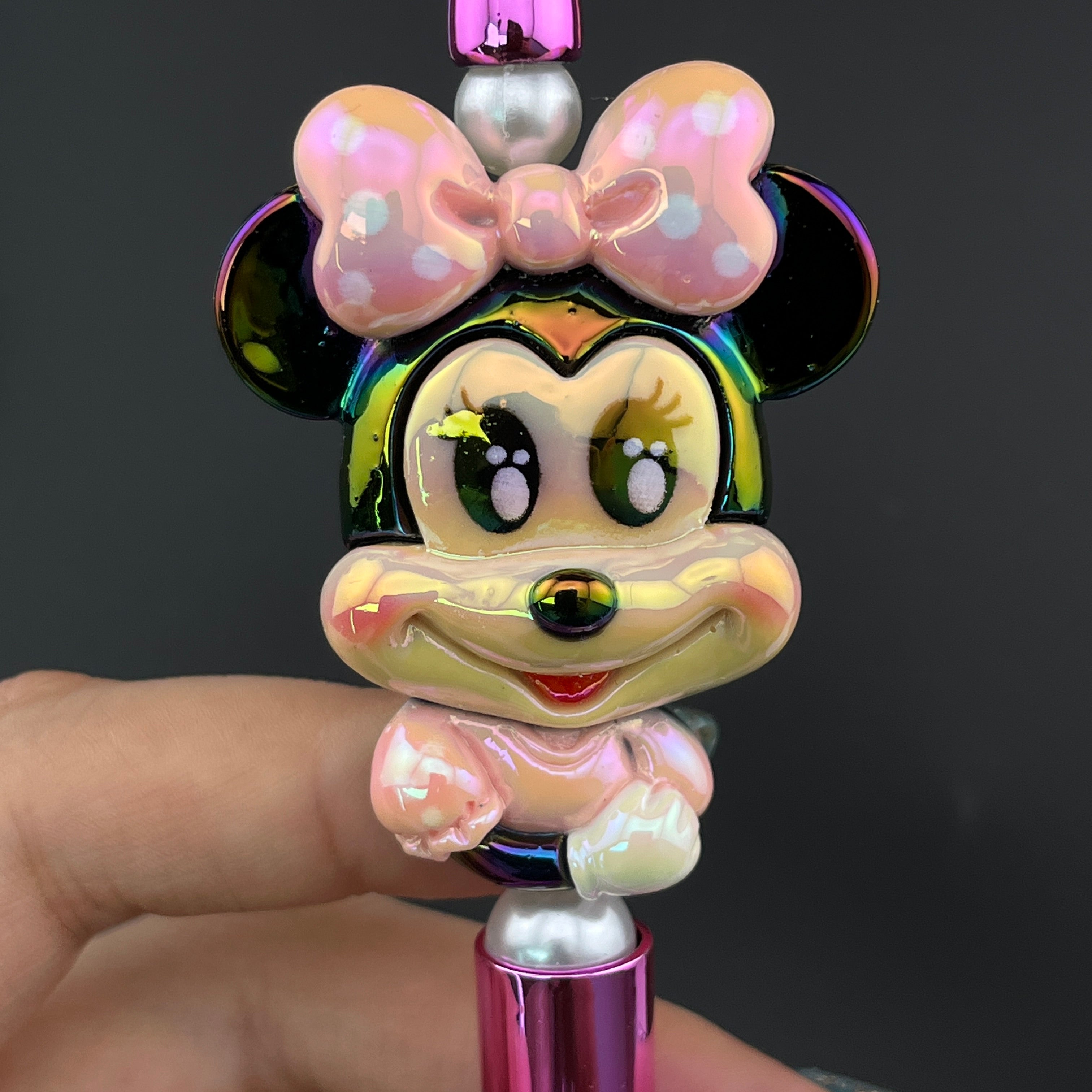 Mixed Color UV Shiny Mickey Resin Beads Fit For Beadable Pens