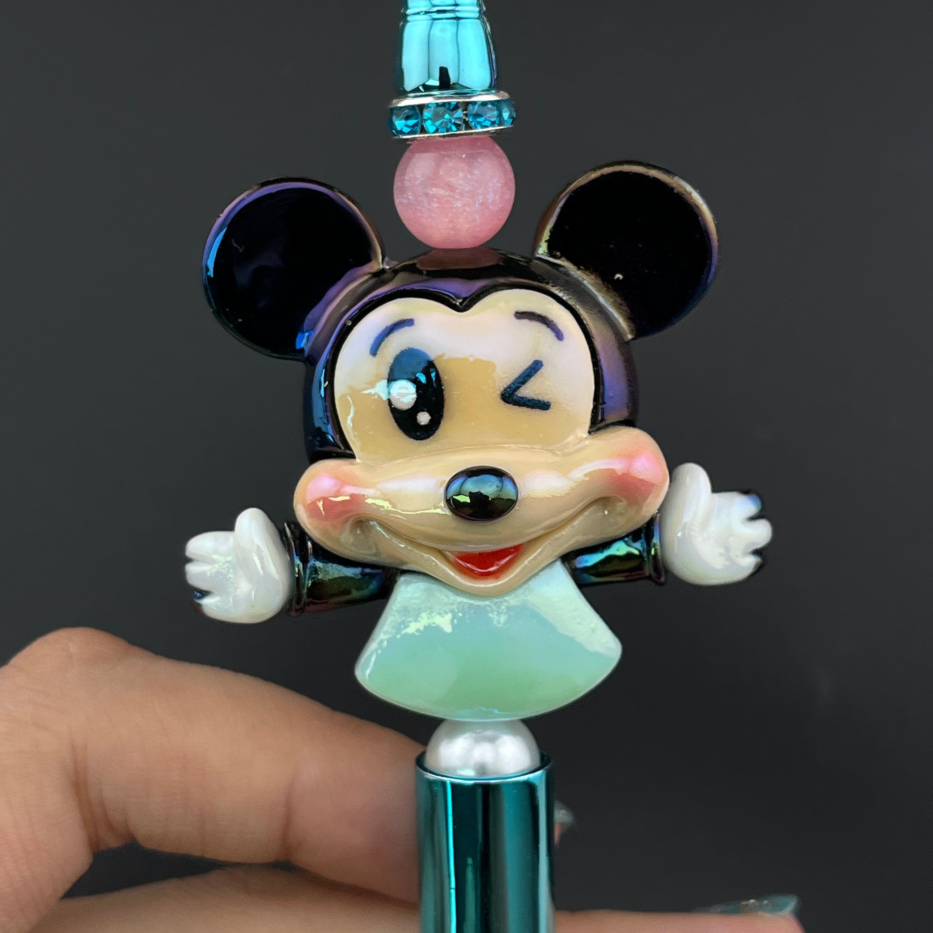 Mixed Color UV Shiny Mickey Resin Beads Fit For Beadable Pens