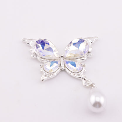 FS5690- Butterfly Charms Butterfly Patches With Waterdrop Pearl Pendants