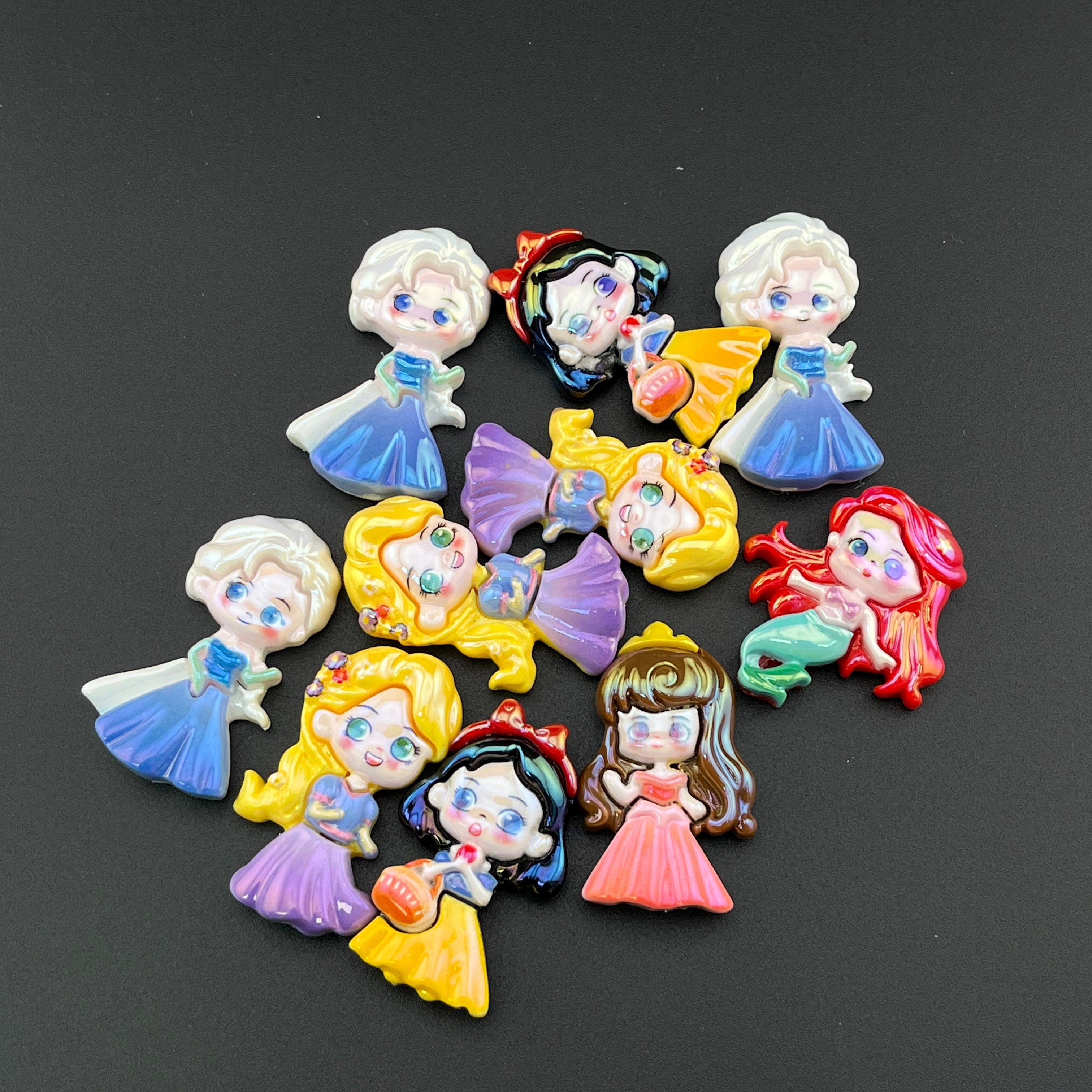 Mixed UV Shiny Cartoon Princess Resin Beads Fit For Beadable Pens