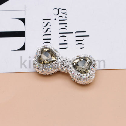 FS4842-Double Heart Bows Beads Fit For Beadable Pens