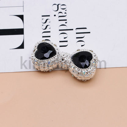 FS4842-Double Heart Bows Beads Fit For Beadable Pens