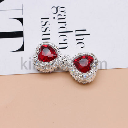 FS4842-Double Heart Bows Beads Fit For Beadable Pens