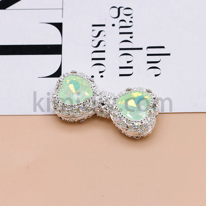 FS4842-Double Heart Bows Beads Fit For Beadable Pens