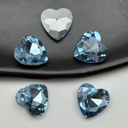 FS5401- 12mm Heart Crystal Diamonds Loving Heart With Pointed Bottom Diamonds